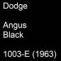 Preview: Dodge, Angus Black, 1003-E (1963).